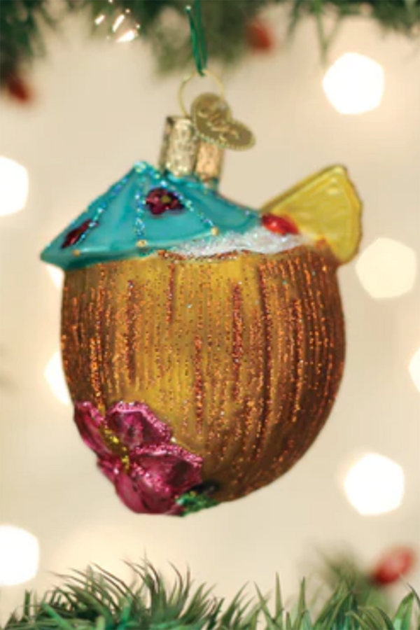 Glass Ornament - Tropical Coconut Drink