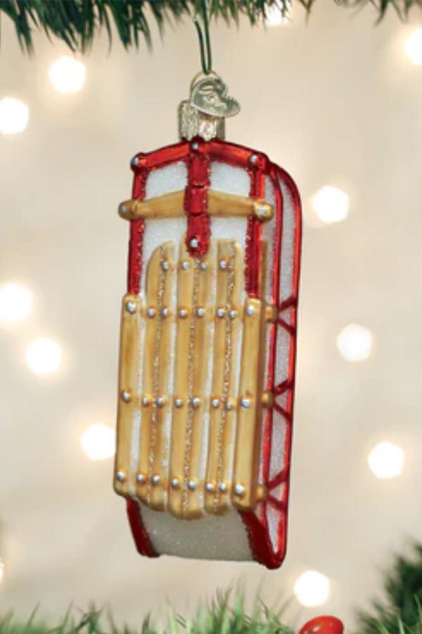 Glass Ornament - Sled