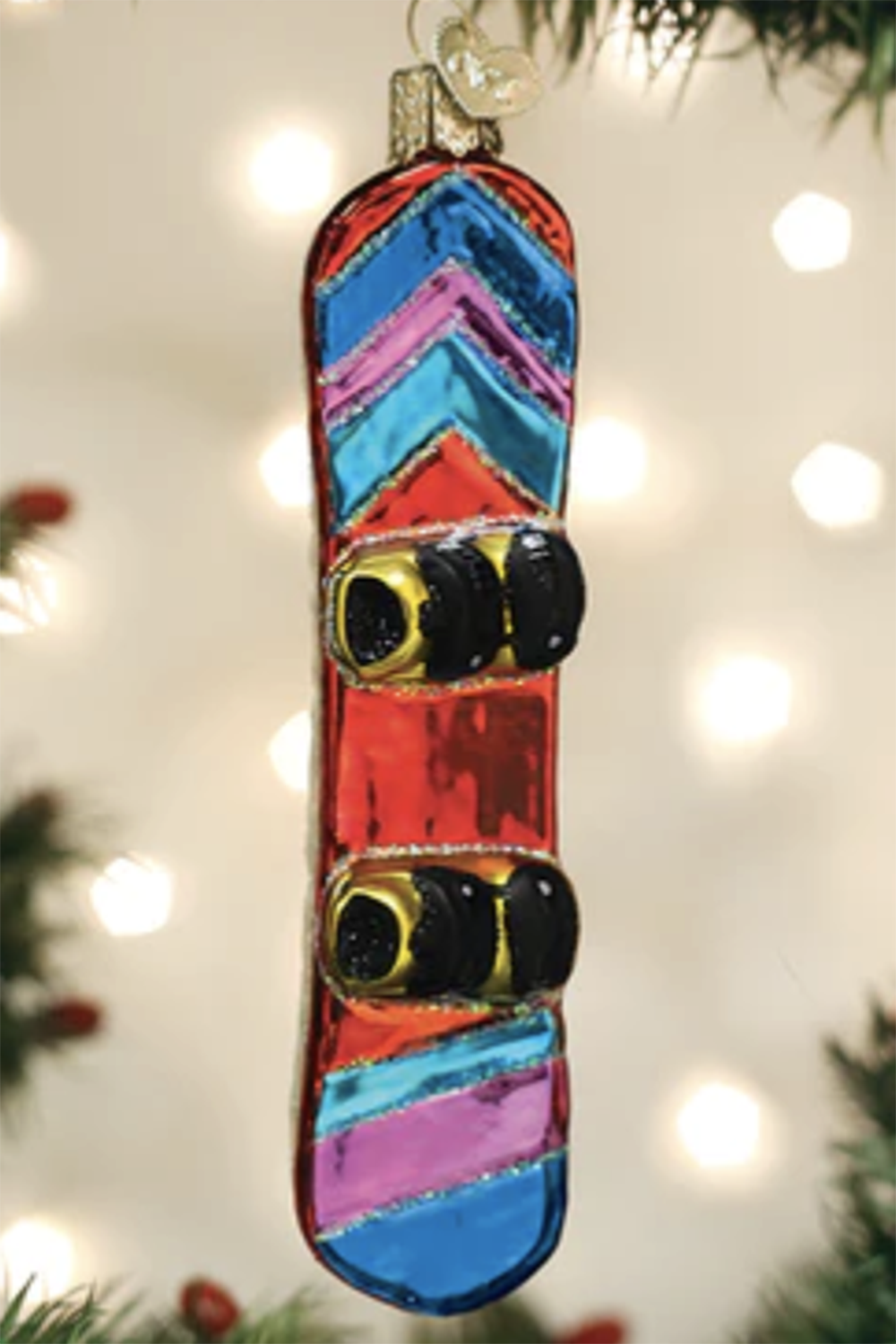 Glass Ornament - Snowboard