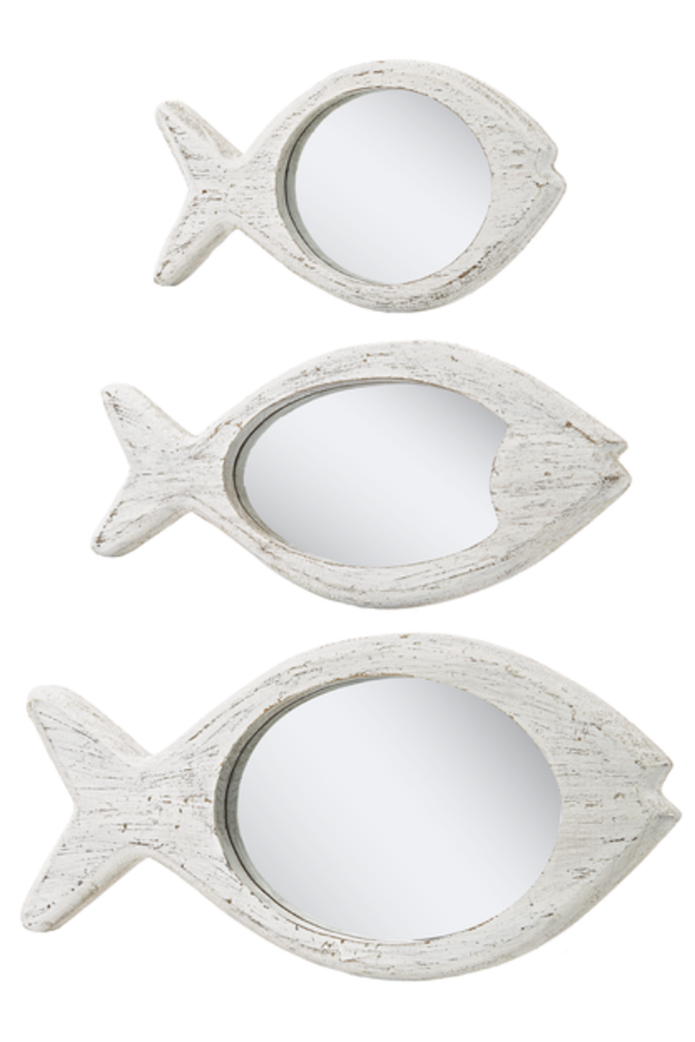 Whitewash Fish Accent Wall Mirror