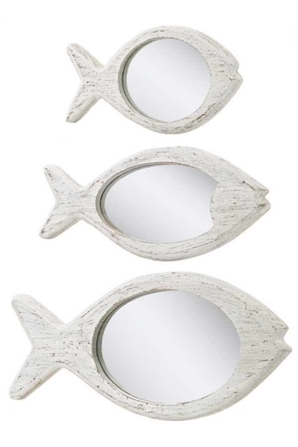 Whitewash Fish Accent Wall Mirror
