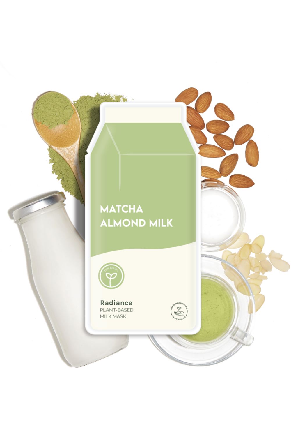 Plant-Based Milk Facial Mask - Matcha Almond