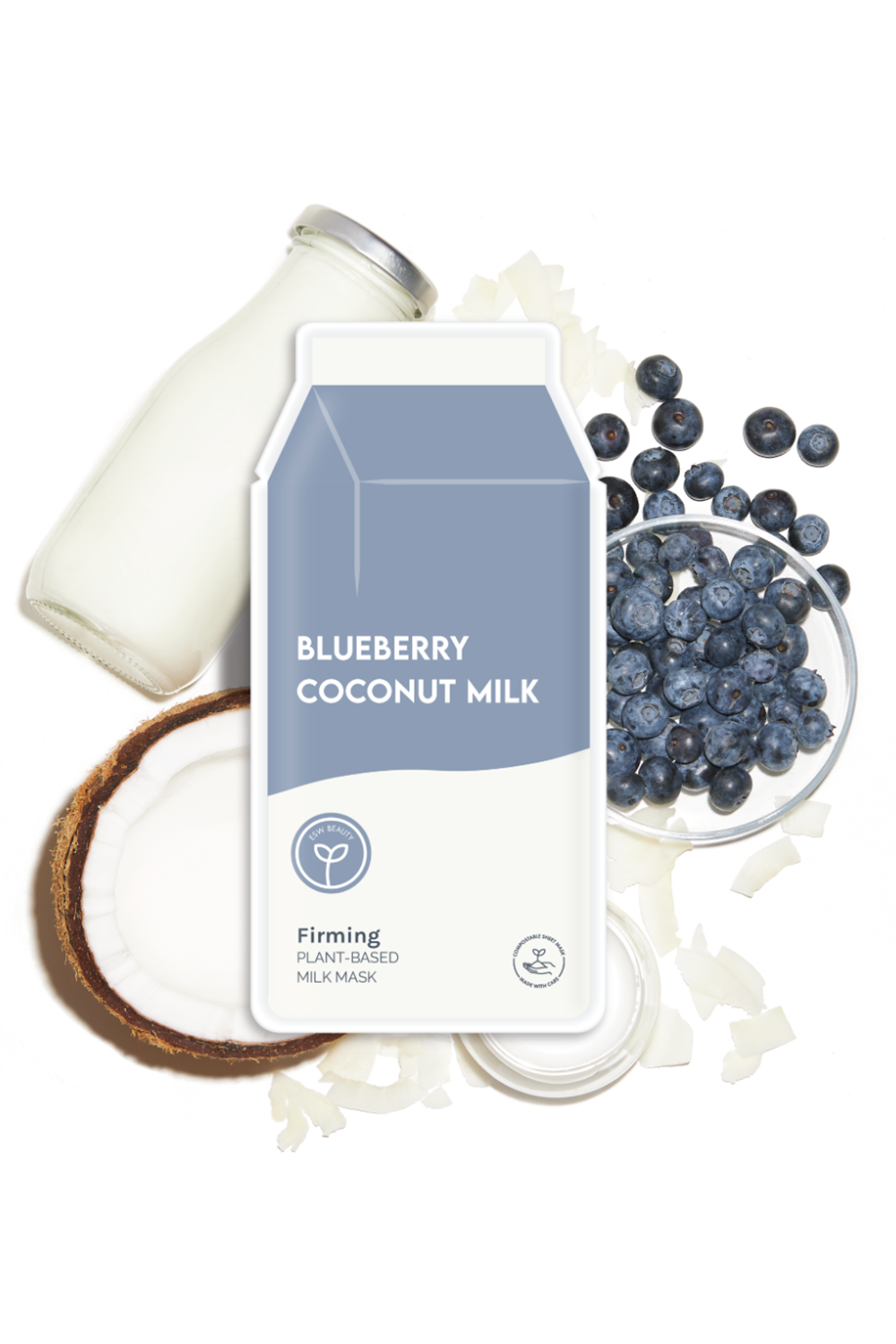 Plant-Based Milk Facial Mask - Blueberry Coconut