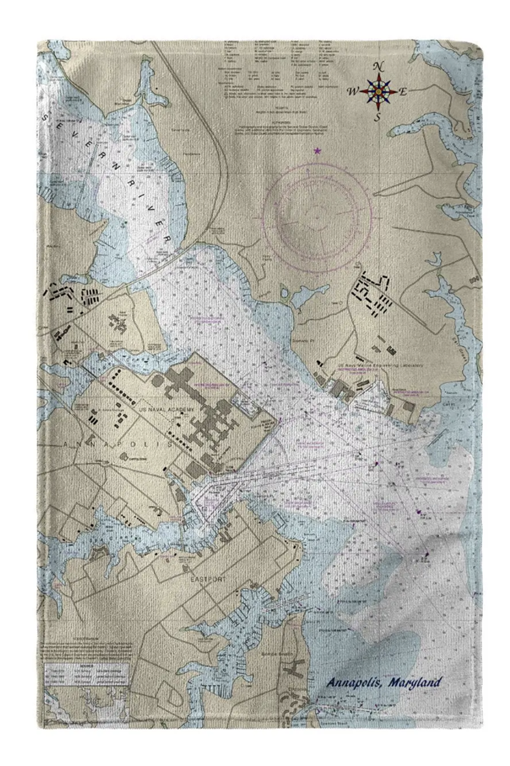 BD Kitchen Towel - Annapolis Nautical Map