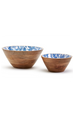 Blue Batik Wooden Bowl