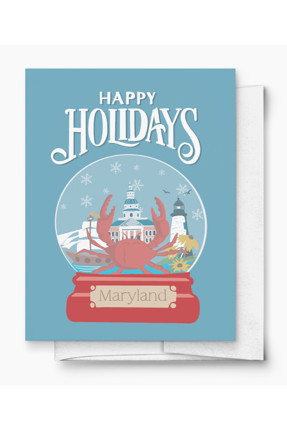 PC Holiday Card - Happy Holidays from Maryland Snow Globe