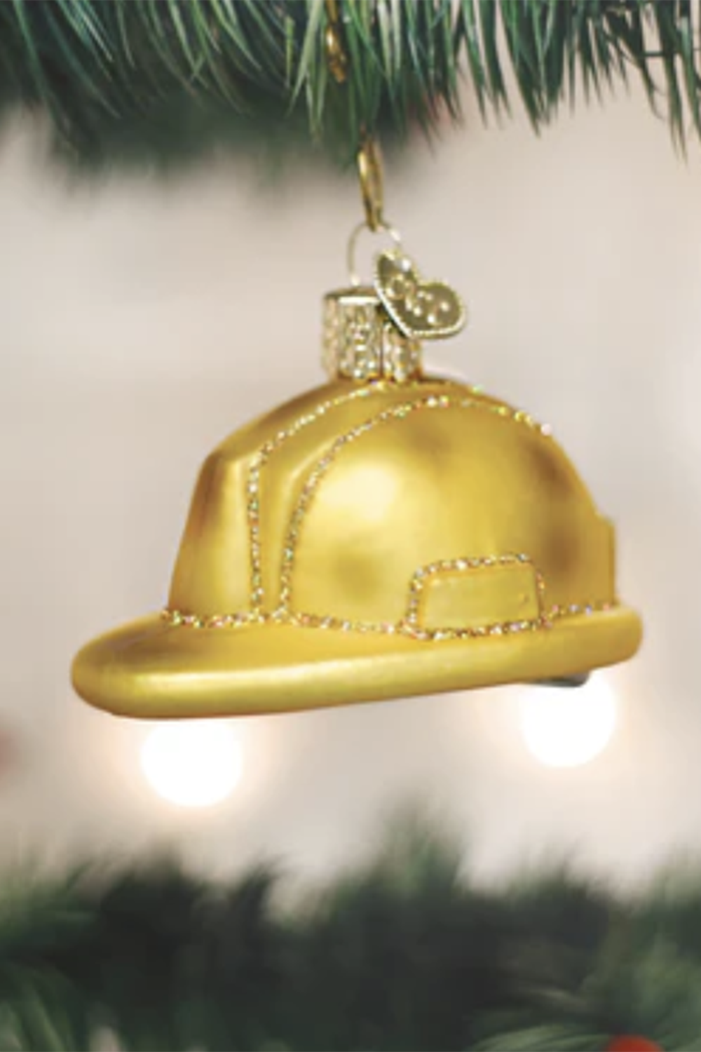 Glass Ornament - Construction Helmet