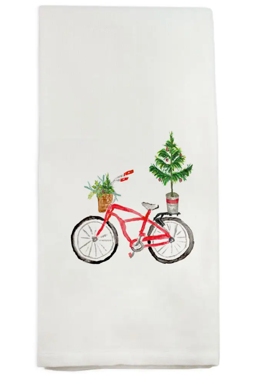 FG Watercolor Tea Towel - Christmas Bike