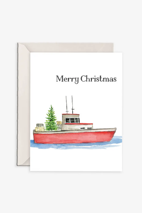 EO Holiday Greeting Card - Lobster Christmas Boat