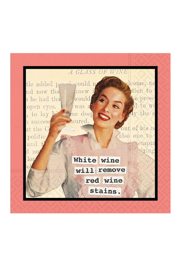 Cocktail Napkins - White + Red Wine Stains