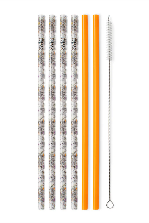 Tall Straw Set - Itsy Bitsy & Orange