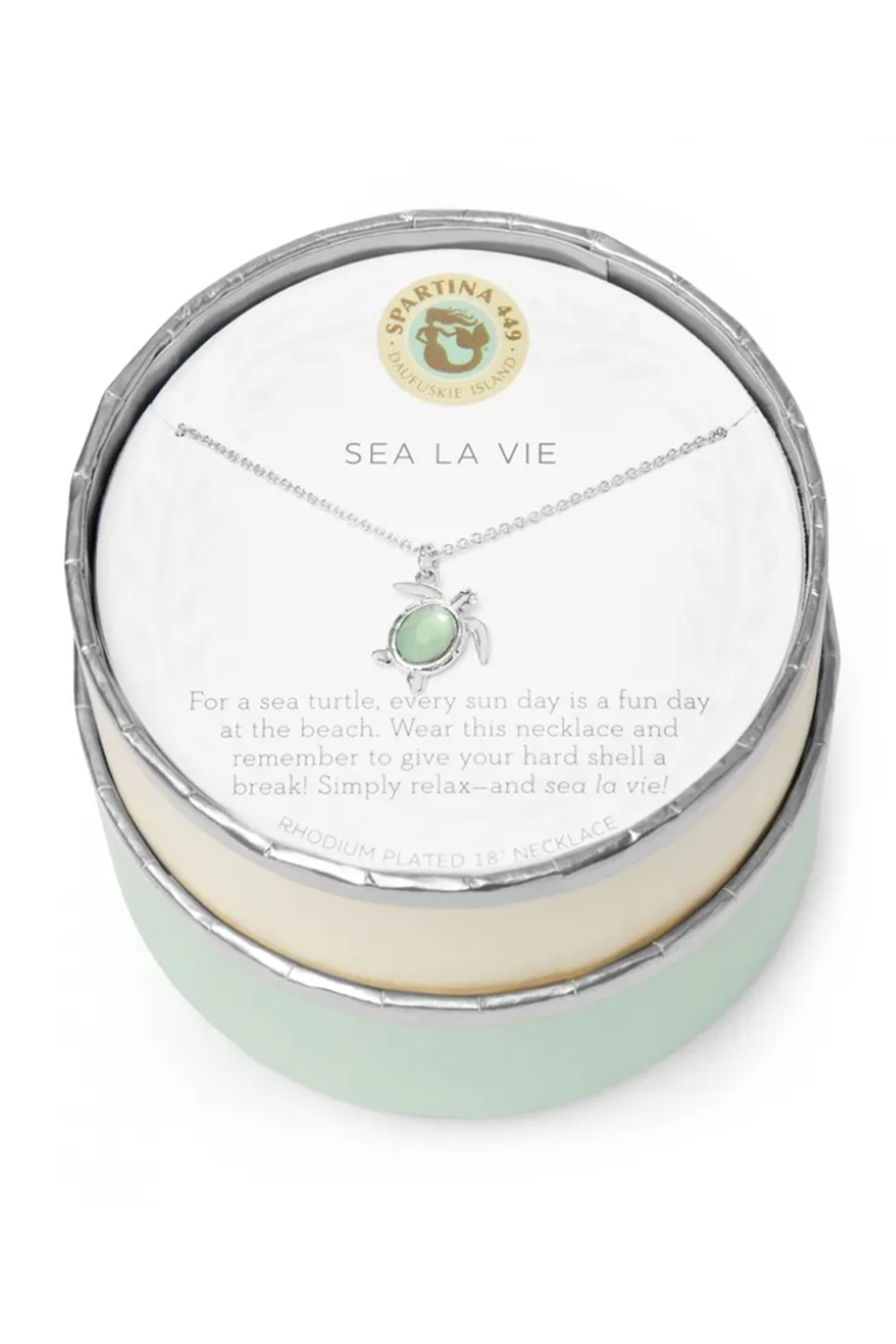 Sea La Vie Necklace - Silver Sea Turtle