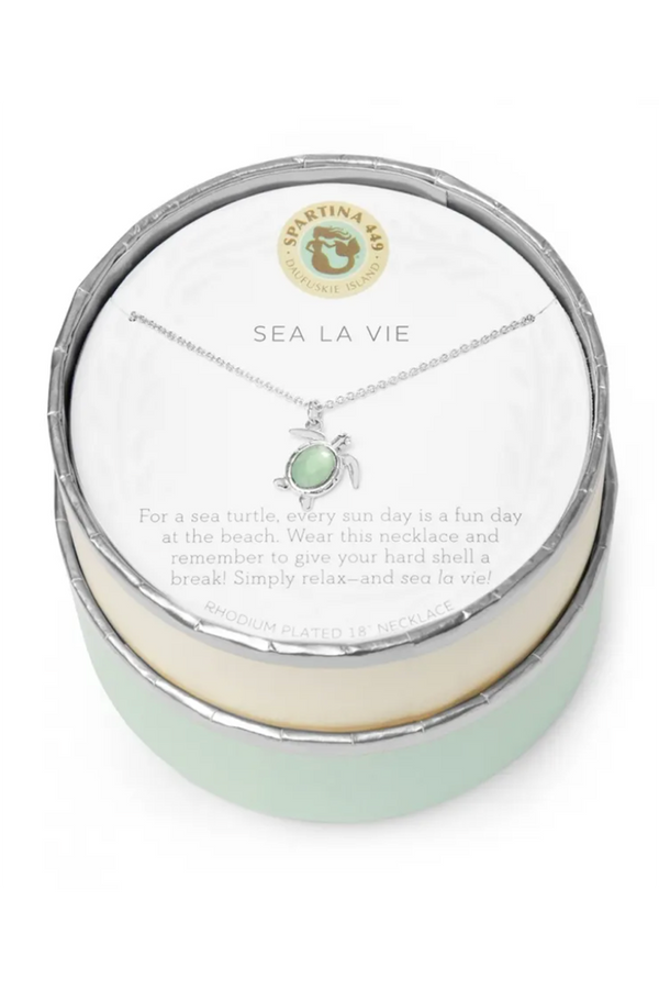 Sea La Vie Necklace - Silver Sea Turtle