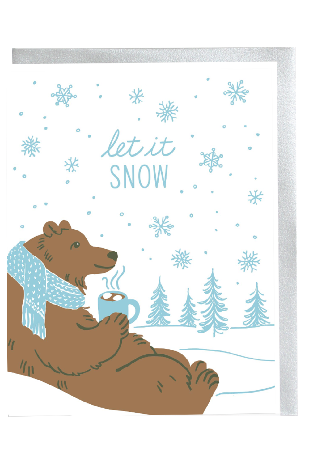 Smudgey Holiday Greeting Card - Bear with Cocoa