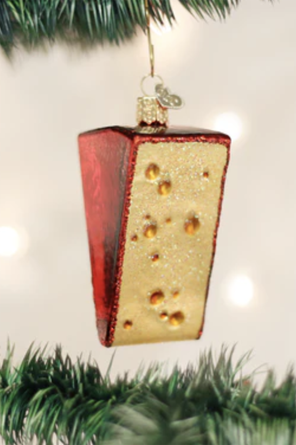 Glass Ornament - Cheese Wedge