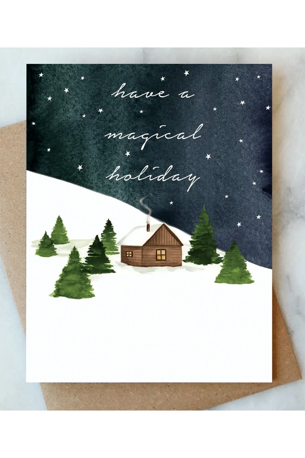 AJD Holiday Card - Snowy Cabin