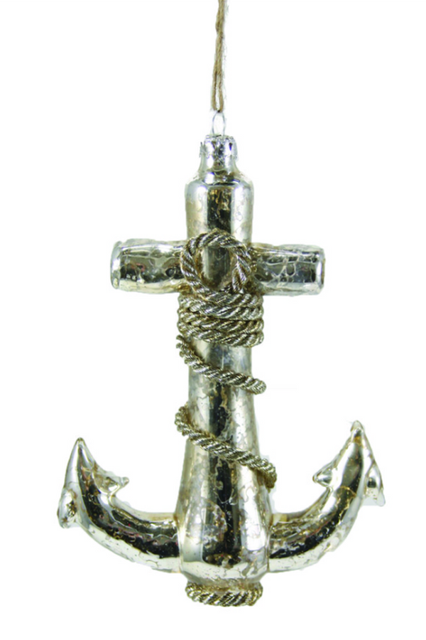 Funky Ornament - Mighty Ship Anchor Silver