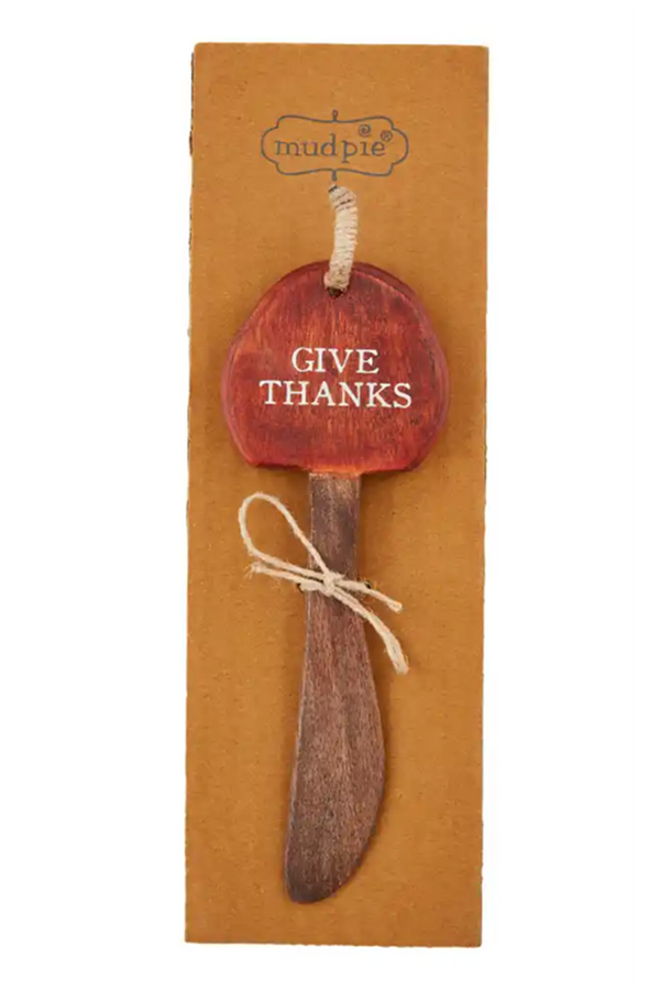 Wooden Fall Spreader - Give Thanks Pumpkin