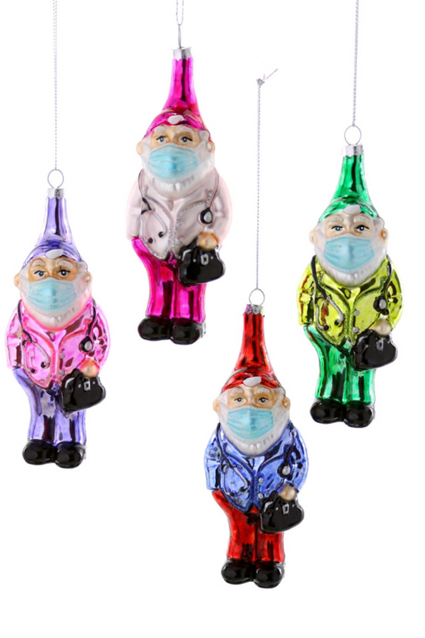 Glass Ornament - Doctor Gnome with Mask