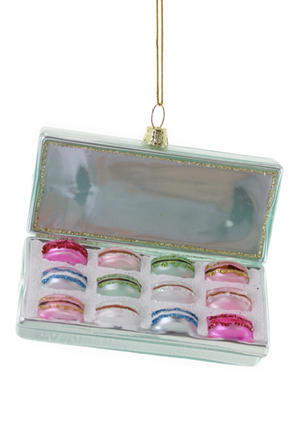 Glass Ornament - Box of Macarons Blue