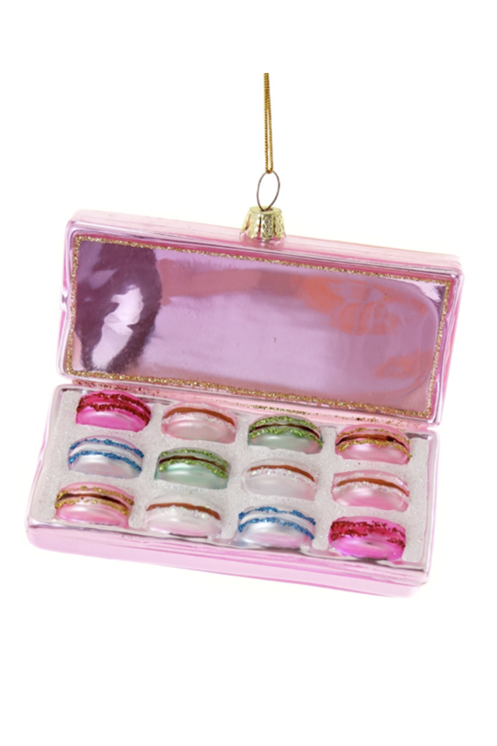 Glass Ornament - Box of Macarons Pink