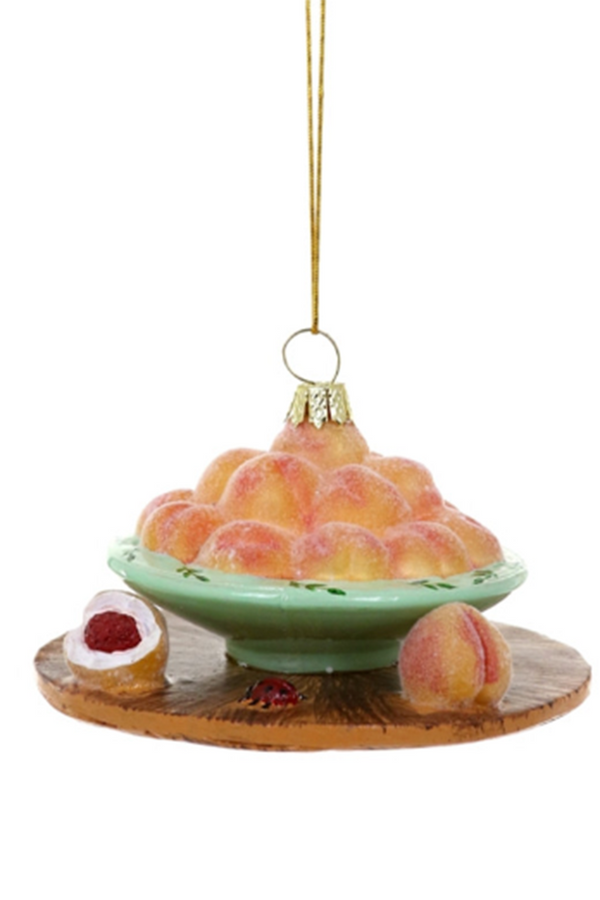 Glass Ornament - Bowl of Peaches