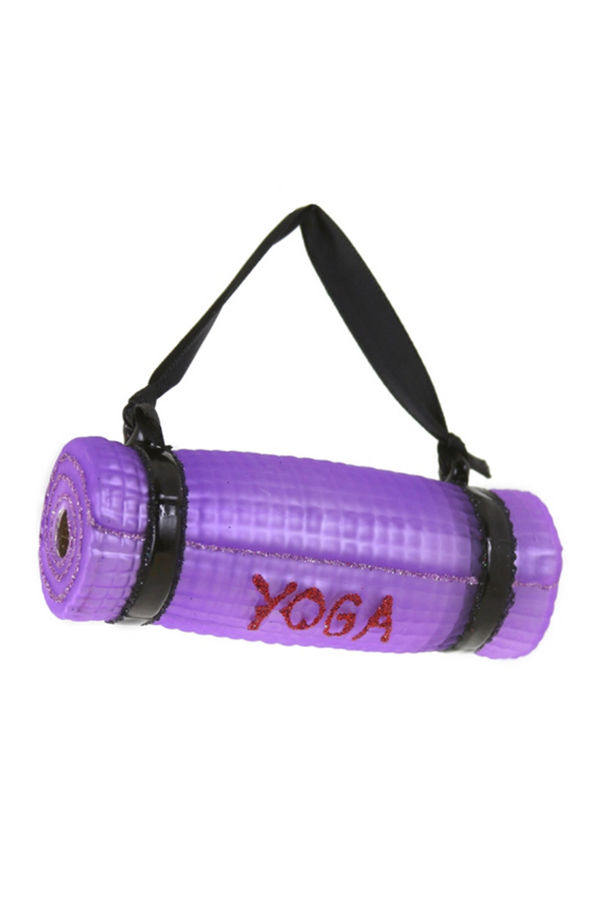 Glass Ornament - Purple Yoga Mat