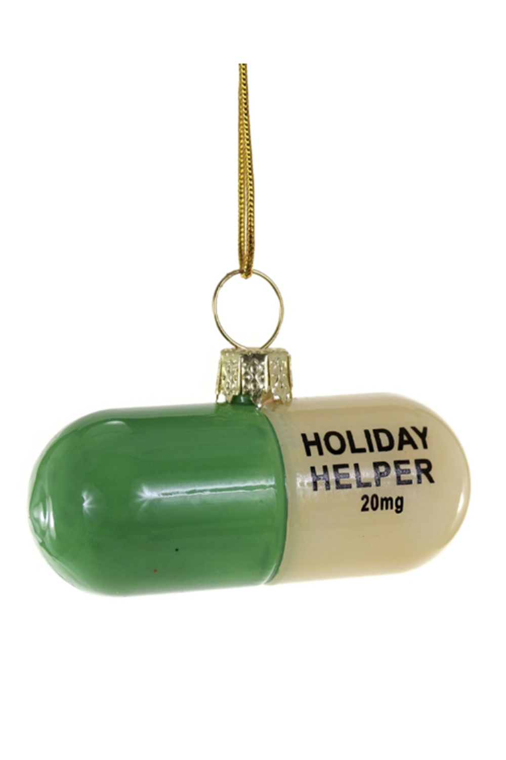 Glass Ornament - Holiday Helper Pill