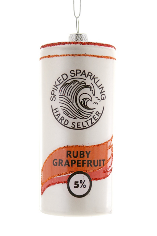 Glass Ornament - Spiked Sparkling Seltzer Ruby Grapefruit