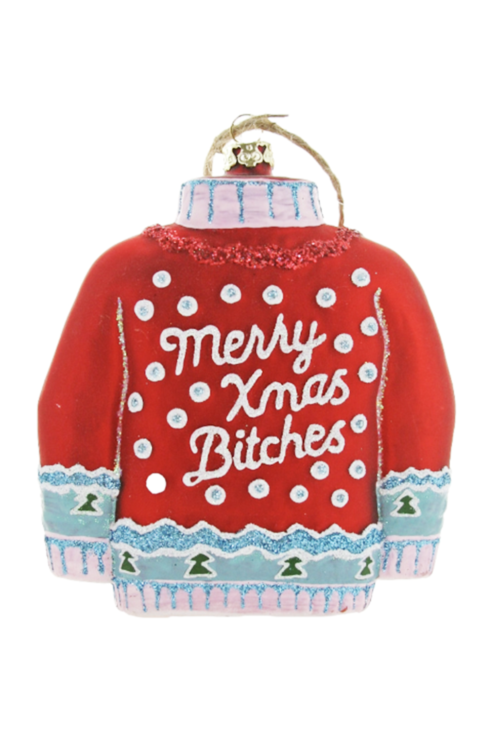 Glass Ornament - Merry Christmas Bitches RED
