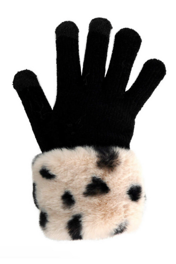 FF Fur Trim Glove - Cheetah