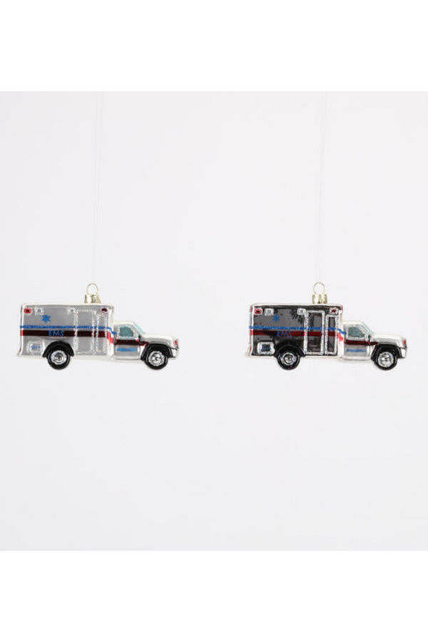 Glass Ornament - Classic Ambulance