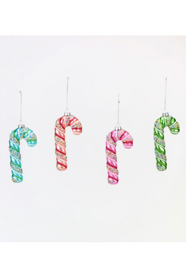 SIDEWALK SALE ITEM - Glass Ornament - Whimsical Candy Cane