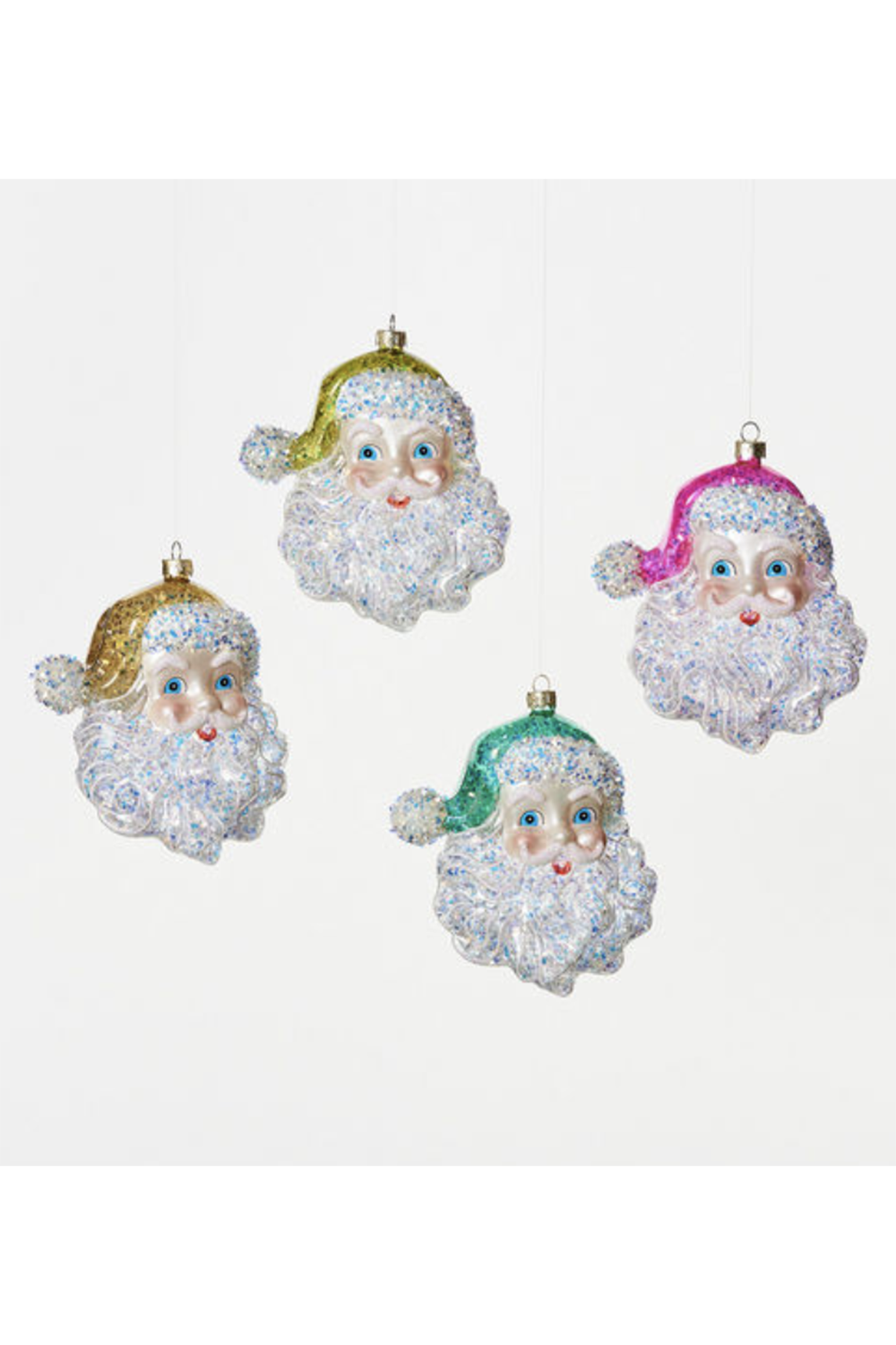 Glass Ornament - Iridescent Cheerful Santa