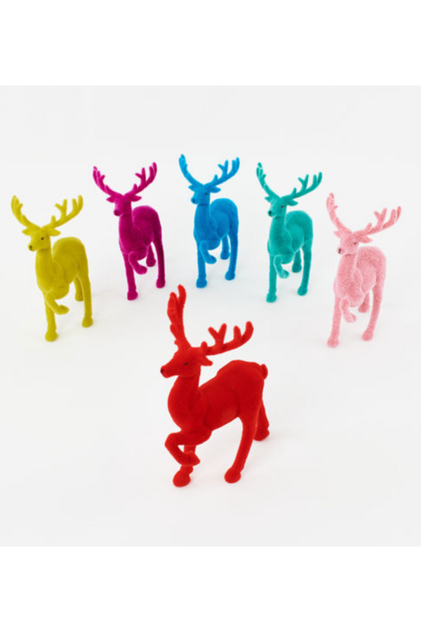 Flocked Deer Figure - Medium