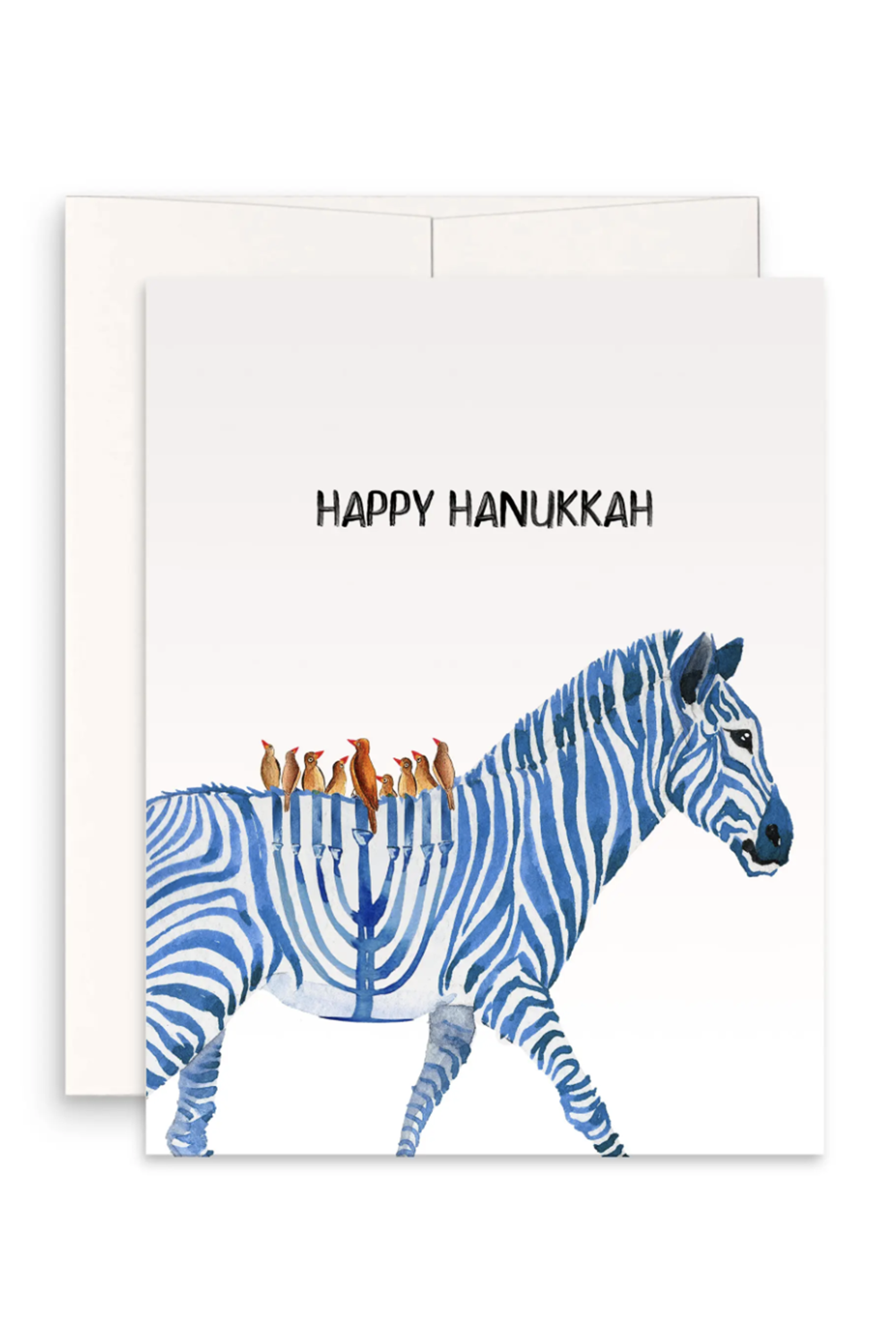 Liyana Holiday Card - Hanukkah Zebra Menorah