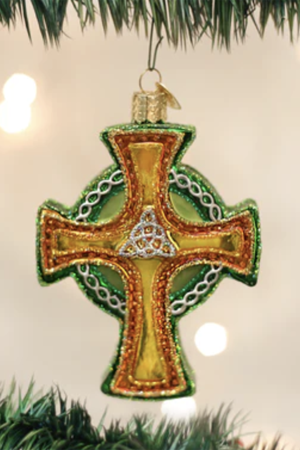 Glass Ornament - Irish Trinity Cross