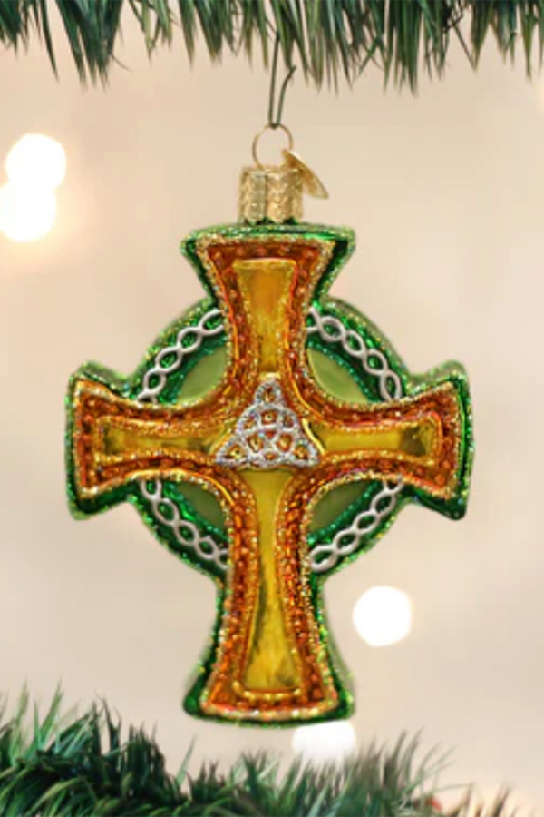 Glass Ornament - Irish Trinity Cross