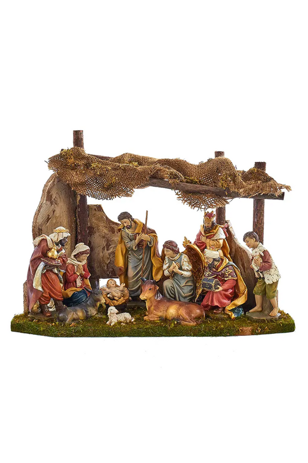 Nativity Set with Angled Stable