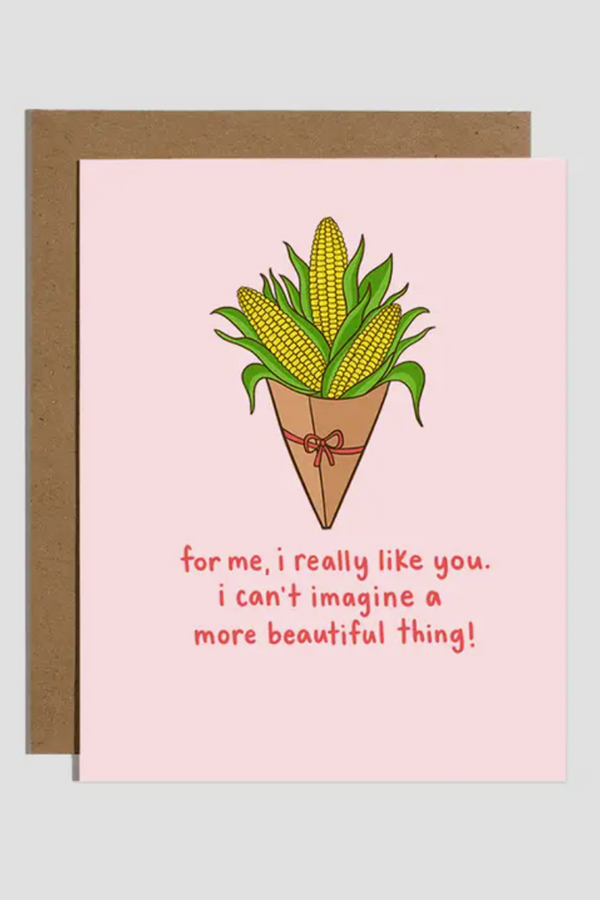 Trendy Valentine's Day Card - Really Like Corn