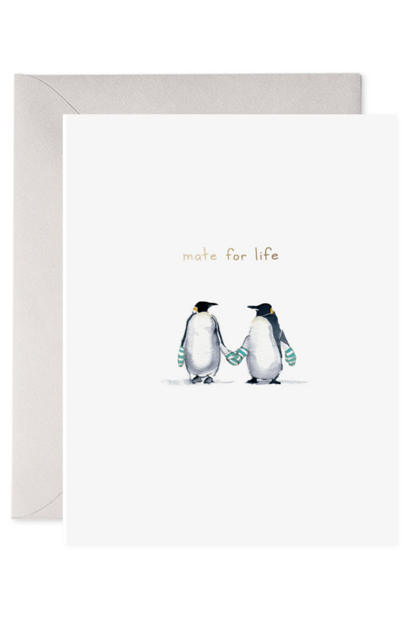 EFran Valentine's Day Greeting Card - Mate for Life Penguins