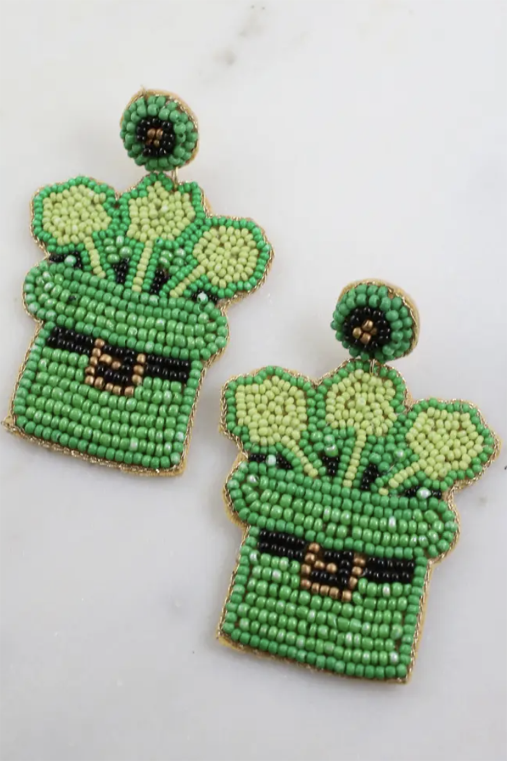 Bejeweled Earring - Leprechaun Hat with Clovers