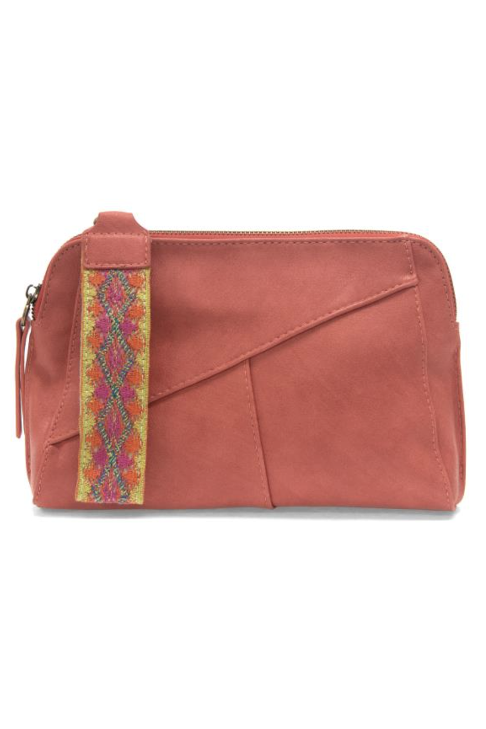 Joy Gigi Crossbody with Woven Wrist Strap - Bright Coral