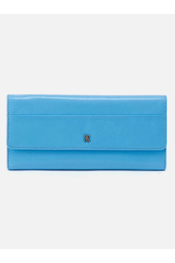 Jill Large Trifold Wallet - Logo Tranquil Blue