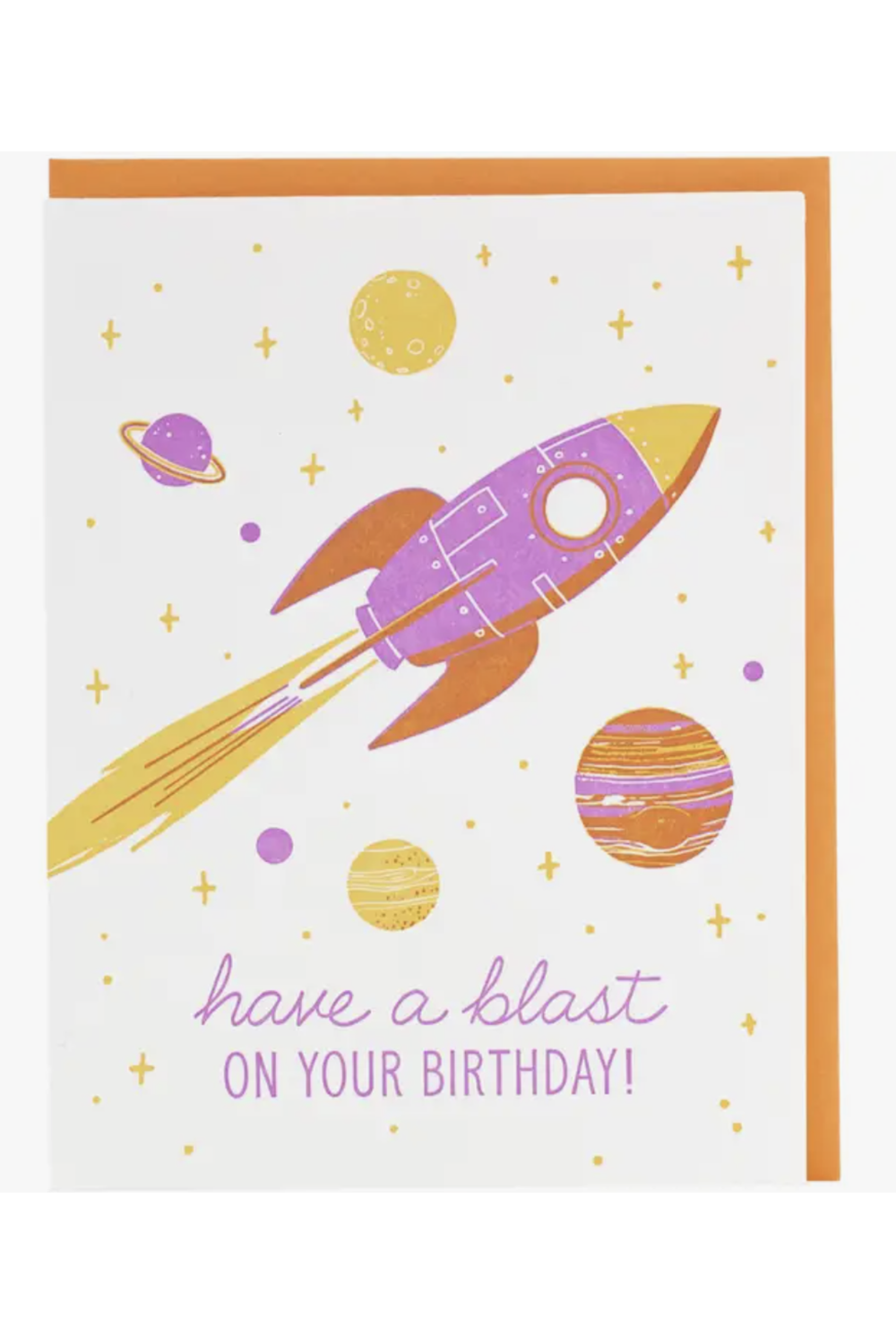 Smudgey Greeting Card - Birthday Rocket Ship