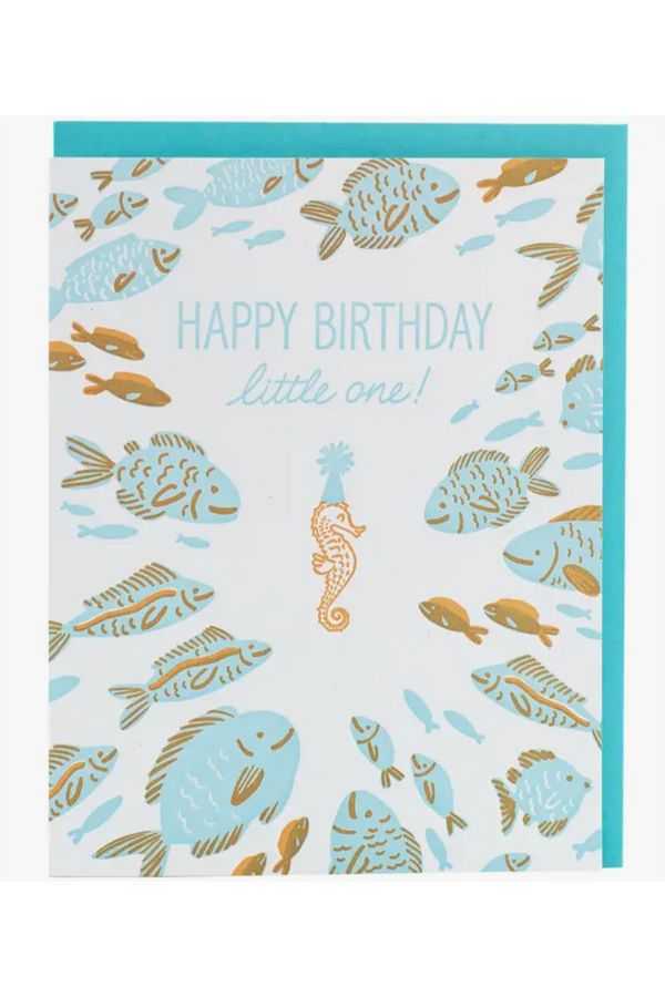 Smudgey Greeting Card - Birthday Seahorse