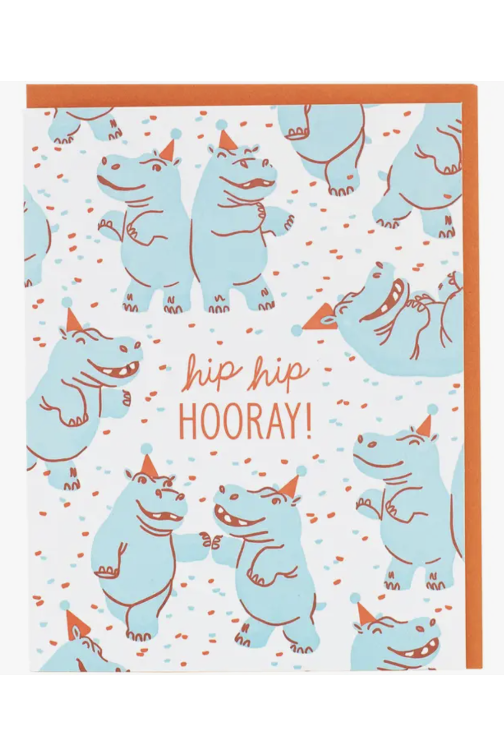 Smudgey Greeting Card - Birthday Hippo Dance Party