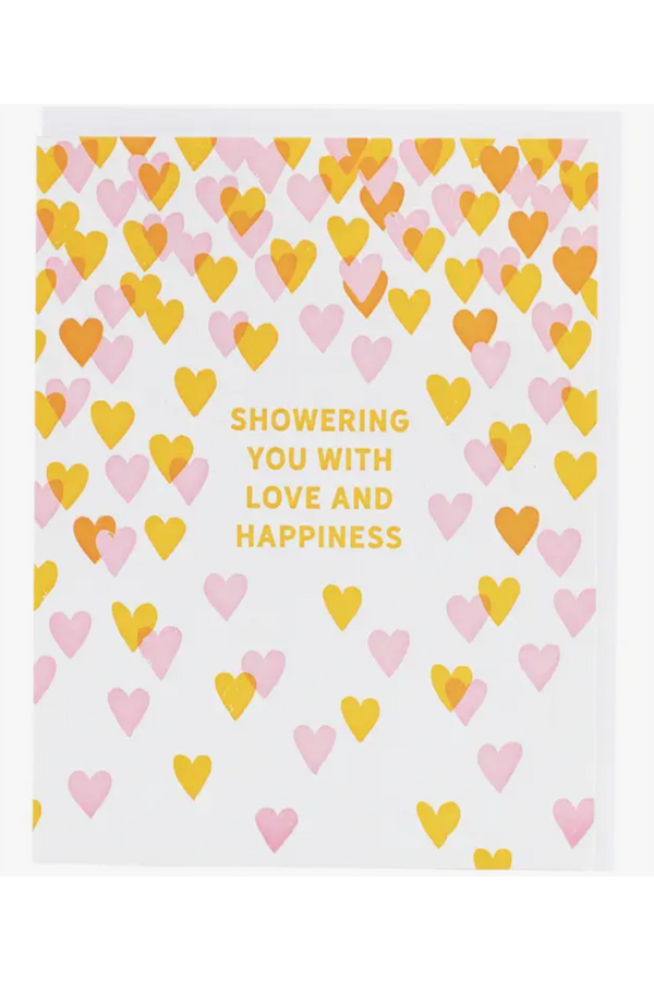 Smudgey Greeting Card - Shower Hearts
