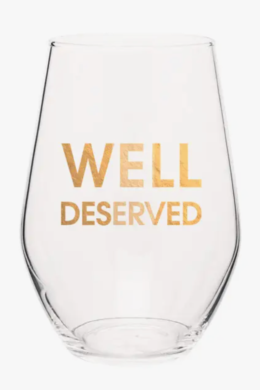 Gold Foil Wine Glass - Well Deserved