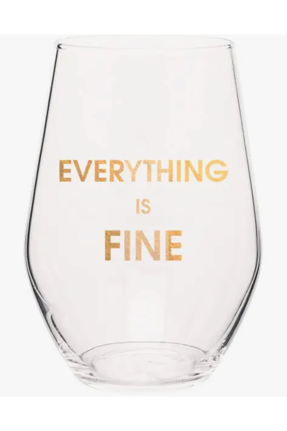 Gold Foil Wine Glass - Everything is Fine